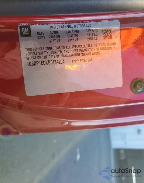 2011 Cadillac Cts Premium Collection z USA, uszkodzony, nr VIN 1G6DP1EDXB0154204